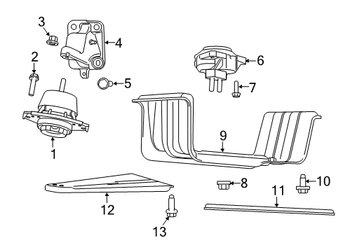 2022 Dodge Durango Engine & Trans Mounting Diagram 2