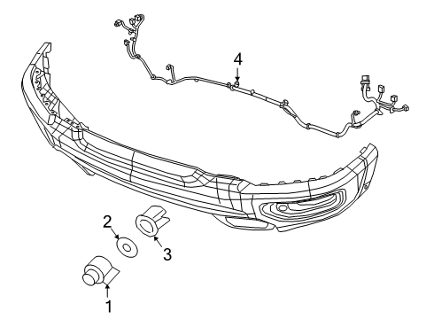 2023 Ram 2500 Electrical Components - Front Bumper Diagram 1