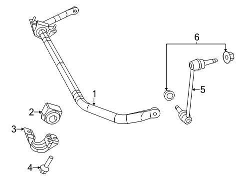 2023 Chrysler 300 Stabilizer Bar & Components - Front Diagram 1