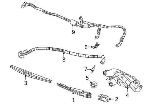 2023 Jeep Grand Cherokee L Wipers Diagram 1