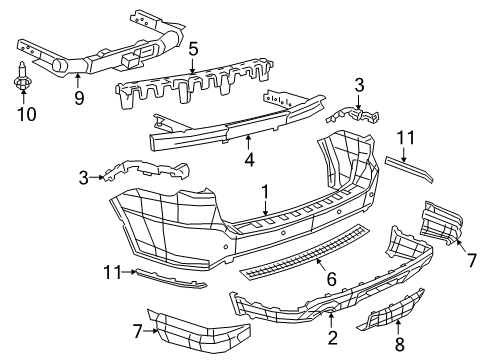 2023 Dodge Durango FASCIA-REAR UPPER Diagram for 68617739AA