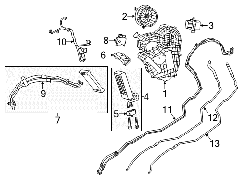 2021 Chrysler Voyager AUXILIARY A/C SUCTION & LIQ Diagram for 68542122AC