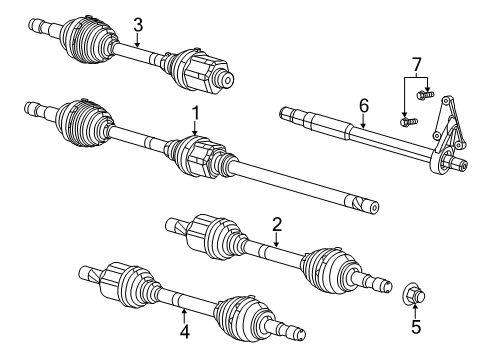 2023 Ram ProMaster 1500 AXLE HALF Diagram for 68520295AC