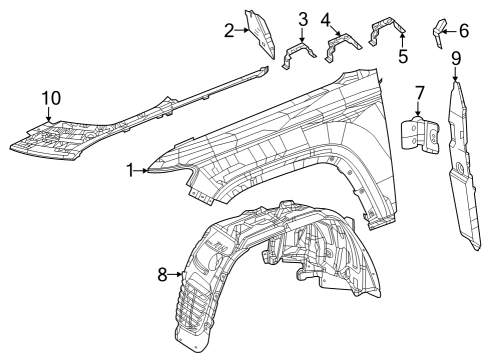 2024 Jeep Grand Cherokee Bracket-Fender Mounting Diagram for 68417840AA