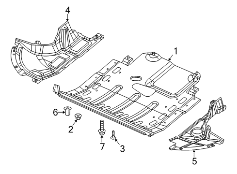 2022 Ram ProMaster 1500 Splash Shields Diagram