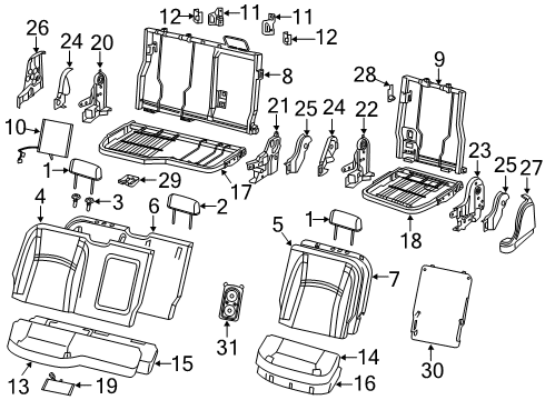 2020 Ram 1500 Pad-Seat Back Diagram for 68309556AB