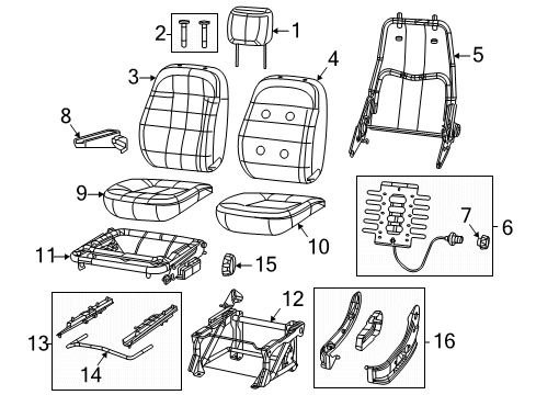 2022 Ram ProMaster 1500 Driver Seat Components Diagram 1