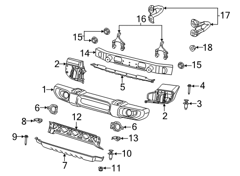 2022 Jeep Gladiator Bumper & Components - Front Diagram 3