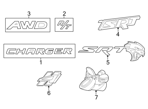 2023 Dodge Charger Exterior Trim - Trunk Diagram