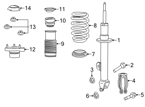 2023 Dodge Charger Struts & Components - Front Diagram 1