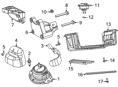 2023 Dodge Durango Engine & Trans Mounting Diagram 4