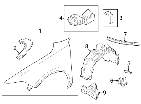 2024 Dodge Hornet FENDER-FENDER Diagram for 68610046AA