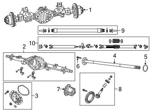 2023 Ram 3500 Rear Complete Diagram for 68509635AA