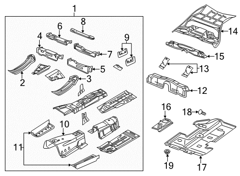 2023 Dodge Charger Floor & Rails Diagram