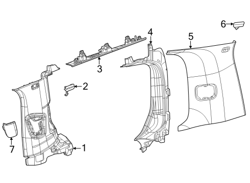 2023 Jeep Grand Wagoneer L Interior Trim - Quarter Panels Diagram 2