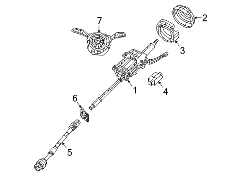 2020 Jeep Wrangler COLUMN-STEERING Diagram for 68534839AB