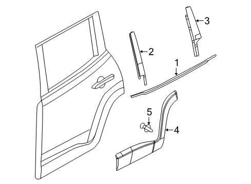 2016 Jeep Renegade WEATHERST-REAR DOOR BELT OUTER Diagram for 68637348AA