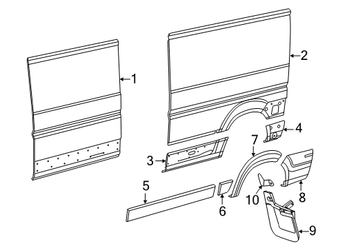 2022 Ram ProMaster 1500 Side Panel & Components, Exterior Trim Diagram 7