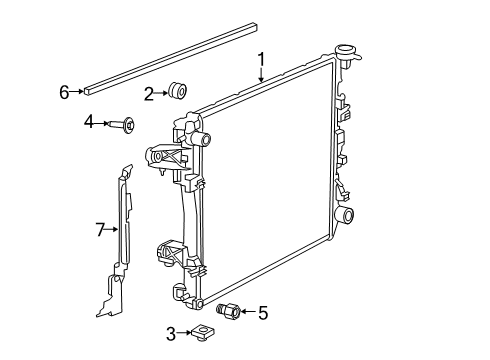 2023 Ram 2500 Radiator & Components Diagram 1