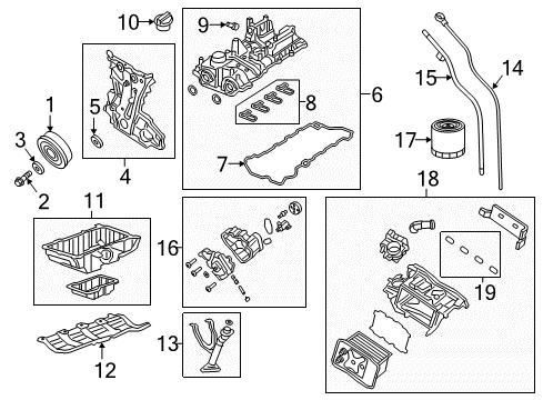 2023 Jeep Wrangler Engine Parts, Mounts, Cylinder Head & Valves, Camshaft & Timing, Variable Valve Timing, Oil Cooler, Oil Pan, Oil Pump, Balance Shafts, Crankshaft & Bearings, Pistons, Rings & Bearings Diagram 1