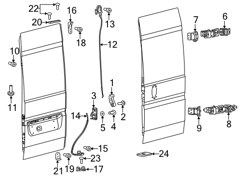 2022 Ram ProMaster 1500 Lock & Hardware Diagram 1