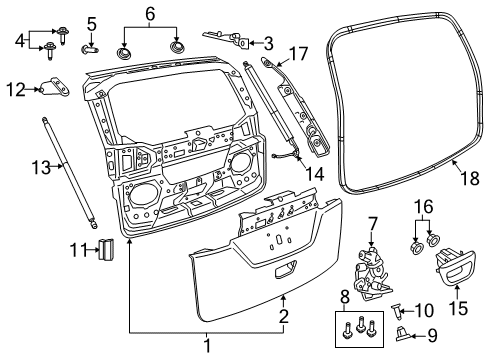 2022 Chrysler Pacifica Gate & Hardware Diagram