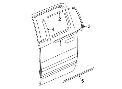 2022 Ram 1500 Exterior Trim - Rear Door Diagram 2