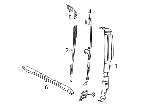 2022 Ram ProMaster 1500 Rear Body Diagram 1