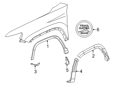 2022 Jeep Cherokee Exterior Trim - Fender Diagram