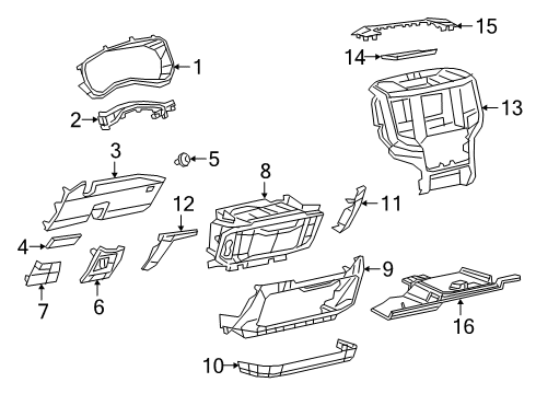 2019 Ram 2500 COVER-INSTRUMENT PANEL Diagram for 6NP78HL1AC