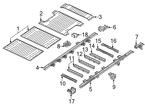 2023 Ram ProMaster 1500 Rear Floor & Rails Diagram 3