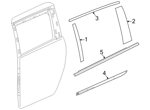 2021 Chrysler Voyager Exterior Trim - Side Door Diagram