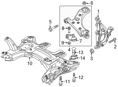 2022 Jeep Renegade CROSSMEMB-Front Suspension Diagram for 68500691AA