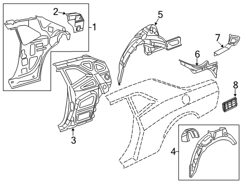 2023 Dodge Challenger Inner Structure - Quarter Panel Diagram