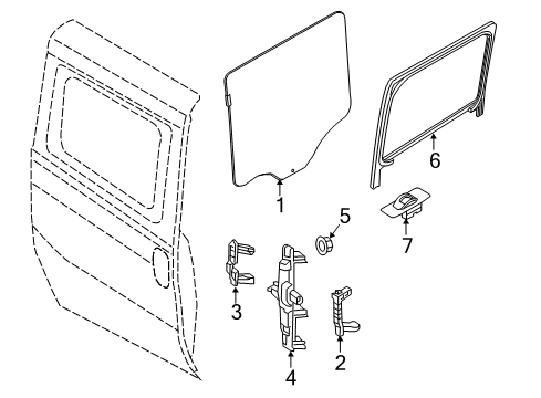 2021 Ram ProMaster City Sliding Door Diagram 1