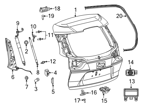 2023 Jeep Cherokee Gate & Hardware Diagram