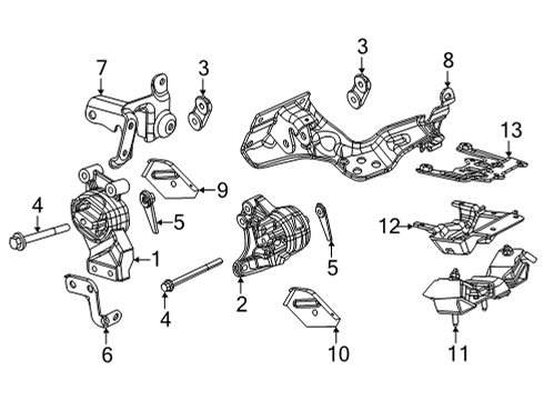 2024 Jeep Grand Wagoneer Engine & Trans Mounting Diagram 3