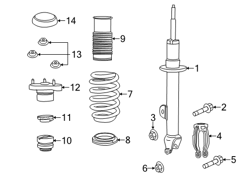 2023 Chrysler 300 Struts & Components - Front Diagram 1