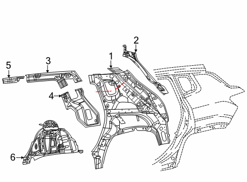 2023 Jeep Compass Inner Structure - Quarter Panel Diagram