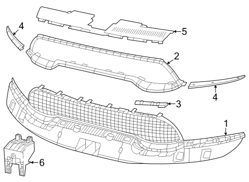 2022 Dodge Durango Grille & Components Diagram