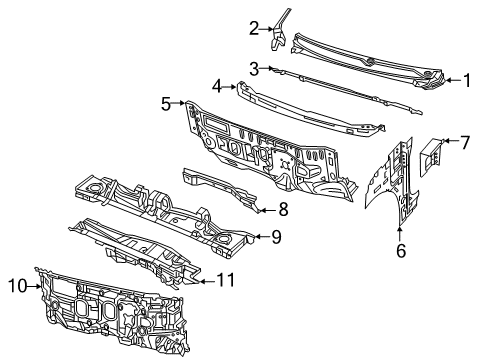 2022 Chrysler Pacifica Cowl Diagram