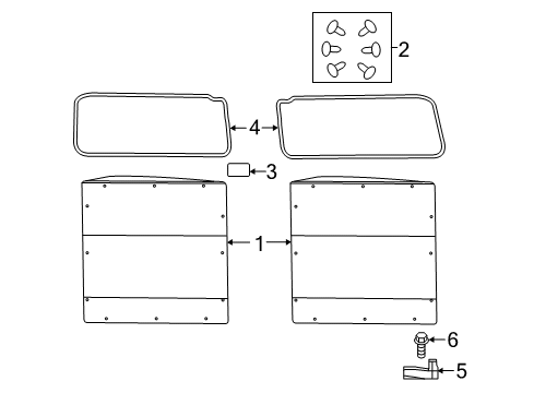 2021 Ram ProMaster City Interior Trim - Back Door Diagram