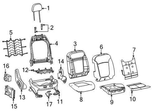 2022 Jeep Compass Cover-Front Seat Back Diagram for 7JJ03LR5AA