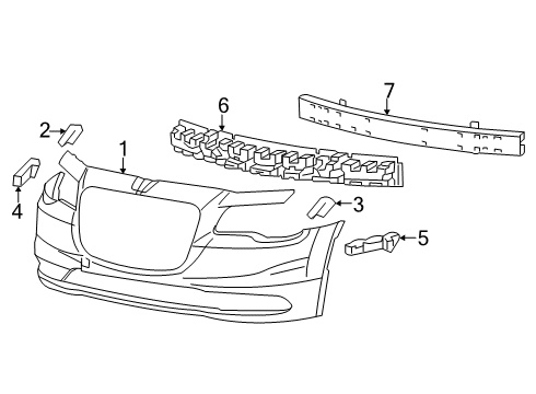 2023 Chrysler 300 Bumper & Components - Front Diagram 1