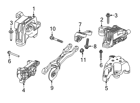 2023 Jeep Cherokee Engine & Trans Mounting Diagram 1