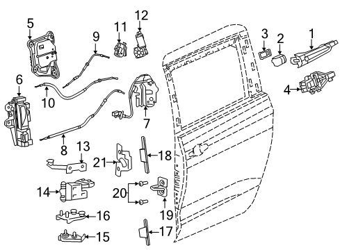 2022 Chrysler Voyager DOOR HANDLE Diagram for 5RR33SSEAE