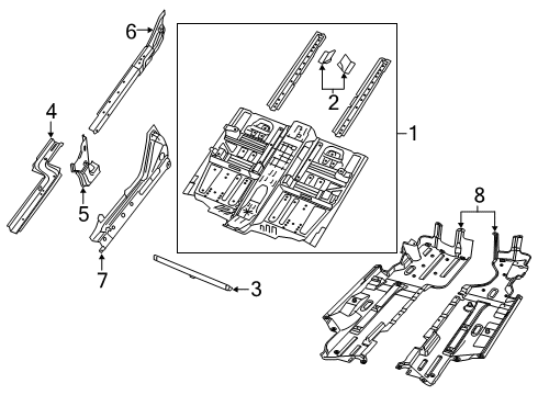 2022 Jeep Cherokee Floor & Rails Diagram