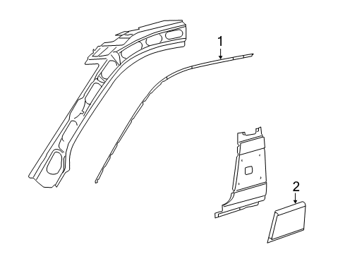 2022 Ram ProMaster 1500 Exterior Trim - Pillars Diagram