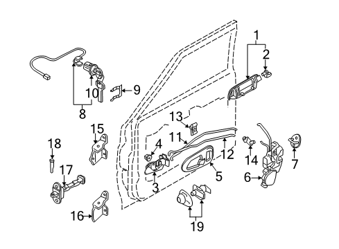 Handle-Front Door Outside Diagram for MR313834