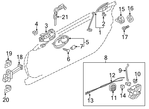 Rod-Front Door Outside Handle Diagram for 5715A192